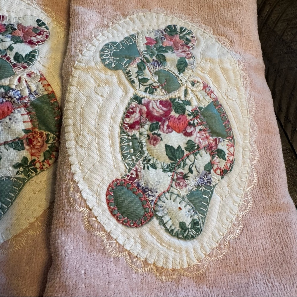 Vintage Sarah Lynn's American Country Inns Towels Bears Applique Set Of 3 New - Picture 2 of 10